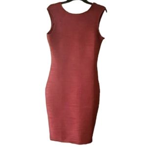 Boutique Womans Burgundy Bodycon Sleeveless Dress Size Medium‎